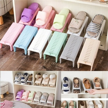Details about / 10 Pairs Shoe Slotz Slot Space Saver 3 Adjustable Heigh Organizer Storage Rack